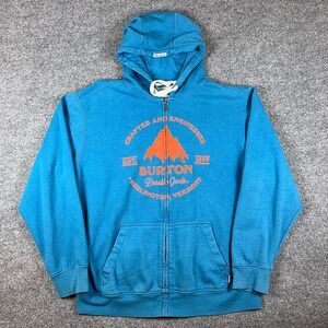 Burton Hoodie Mens XL Blue Full Zip Gristmill Snowboard Ski Outdoor